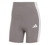 adidas Donna ESSENTIALS 3-STRIPES HIGH WAISTED BIKER SHORTS, Grey Strata/White, XXS
