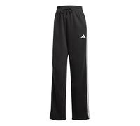 Adidas Donna Essentials 3-Stripes Open HEM Fleece Pants, Black/White, XS