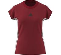 adidas Donna Essentials 3-Stripes Single Jersey tee, Better Scarlet/White, S