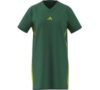 adidas Donna Essentials 3-Stripes Single JERSRY tee Dress, Bold Green/Bright Yellow, L