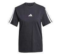 Adidas Donna Essentials 3-Stripes Sleeve Cotton T-Shirt, Black/White, M