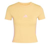 adidas Donna Essentials 3 Stripes Slim Baby T-Shirt, Semi Ice Tangerine/st Tropic Bloom, XS
