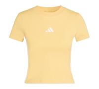 Adidas Donna Essentials 3 Stripes Slim Baby T-Shirt, Semi Ice Tangerine/White, XS