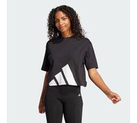 adidas Donna Essentials Big Logo Boyfriend T-Shirt, Black/White, M