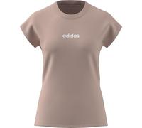 adidas Donna Essentials Linear Cotton T-Shirt, Blush Pink/White, L