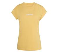 adidas Donna Essentials Linear Cotton T-Shirt, Semi Ice Tangerine/White, M