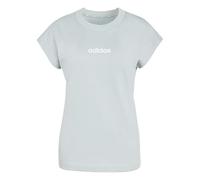adidas Donna Essentials Linear Cotton T-Shirt, Wonder Sage/White, M