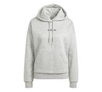 adidas Donna Essentials Linear Fleece Hoodie, Medium Grey Heather/Black, M