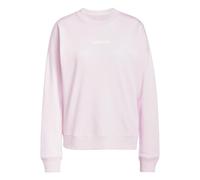 adidas Donna Essentials Linear French Terry Sweatshirt, Clear Pink/White, M