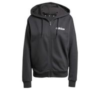 adidas Mujer Essentials Linear Full Zip French Terry Hoodie, Black/White, L