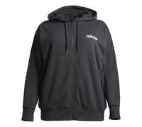 Adidas Sudadera con cremallera Essentials Linear French Terry para mujer Negro/Blanco S