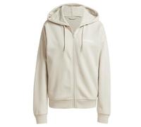 adidas Donna Essentials Linear Full Zip French Terry Hoodie, Wonder Alumina/White, XL