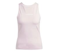 adidas Donna Essentials Linear Slim Cotton Tank, Clear Pink/White, M