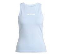 Adidas Donna Essentials Linear Slim Cotton Tank, Glow Blue/White, L