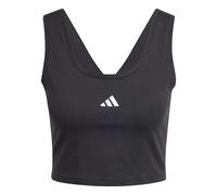 adidas Donna Essentials Small Logo Cotton Lifestyle Tank, Black/White, XXS