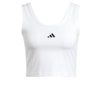 adidas Donna Essentials Small Logo Cotton Lifestyle Tank, White/Black, XL