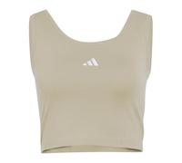 adidas Donna Essentials Small Logo Cotton Lifestyle Tank, Wonder Cargo/White, L