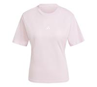 Adidas Donna Essentials Small Logo Cotton T-Shirt, Clear Pink/White, XL