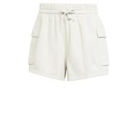 adidas Mujer Essentials Small Logo French Terry Cargo Shorts, Wonder Alumina/White, S