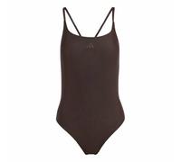 adidas Donna ICONISEA Ribbed Padded Thin Straps Swimsuit, Aurora Coffee, 40