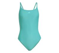 adidas Donna ICONISEA Ribbed Padded Thin Straps Swimsuit, Pure Teal, 34