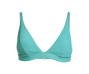 adidas Donna ICONISEA Ribbed Padded Triangle Bikini Top, Pure Teal, 34
