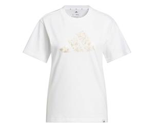 adidas Donna Iridescent Shells Big Logo Graphic T-Shirt, White, XS