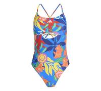 adidas Donna Mexicana Florals Tie-Back Swimsuit, Glory Blue/White, 34