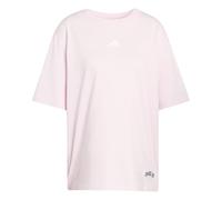 adidas Donna Mini Embroidery Oversized Graphic T-Shirt, Clear Pink/White, XS