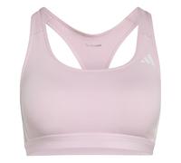 adidas Donna Optime Essentials Workout 3-Stripes Medium Support Bra, Clear Pink/White, XS