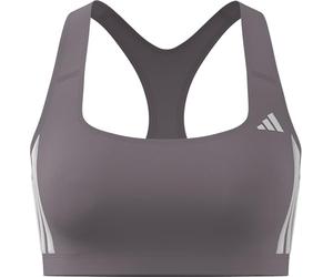 adidas Donna Optime Essentials Workout 3-Stripes Medium Support Bra, preloved Fig/White, L