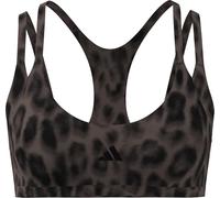 adidas Donna Optime Workout Leopard Strappy Light Support Bra, Earth strata/Black/Print, XXS
