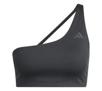 adidas Donna Optime Workout Rib One Shoulder Light Support Bra, Black, M