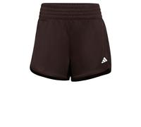 adidas Donna Pacer Essentials Knit High-Rise Shorts, Aurora Coffee/White, L Long