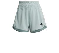 adidas Donna Pacer Essentials Knit High-Rise Shorts, Wonder Sage/White, S 3 Inch