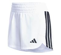 adidas Donna Pacer Workout Woven High Rise Shorts, White/Black, S 5 Inch