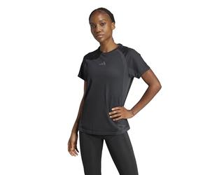 adidas Donna Seamless Knitted T-Shirt, Black/Grey Six, M