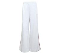 adidas Donna Seasonal Essentials Colorpop Pants with Embroidered Graphic, Light Grey Heather/Active Maroon, XXL