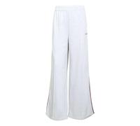 adidas Donna Seasonal Essentials Colorpop Pants with Embroidered Graphic, Light Grey Heather/Active Maroon, M