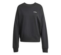 adidas Donna Seasonal Essentials Colorpop Sweatshirt with Embroidered Graphic, Black/Off White, M