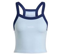 adidas Donna Seasonal Essentials Colorpop Tank with Embroidered Graphic, Crystal Sky/White, XXL