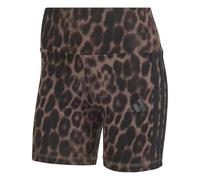 adidas Donna Seasonal Essentials Leopard Print Biker Shorts with 3-Stripes, MULTICOLOR/earth strata, XXS