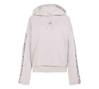 adidas Donna Seasonal Essentials Leopard Print French Terry Hoodie with 3-Stripes, Ice Purple/Multicolor, S