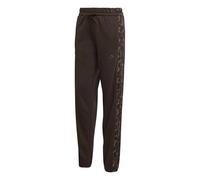 adidas Donna Seasonal Essentials Leopard Print French Terry Pants with 3-Stripes, Aurora Coffee/Multicolor, L
