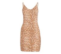 adidas Donna Seasonal Essentials Leopard Print Mini-Dress with 3-Stripes, Multicolor/Wonder Alumina, XS
