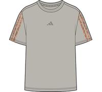 adidas Donna Seasonal Essentials Leopard Print T-Shirt with 3-Stripes, Wonder Alumina/Multicolor, L