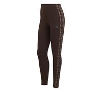 adidas Donna Seasonal Essentials Leopard Print Tights with 3-Stripes, Aurora Coffee/MULTICOLOR, L