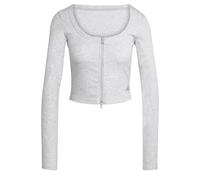 adidas Donna Seasonal Essentials Rib Cardigan, Light Grey Heather, XXL