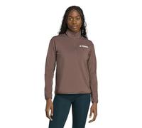 adidas Donna Terrex Multi Climawarm Half Zip Tech Fleece Jacket, Earth strata/Earth strata, XS