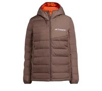 adidas Donna Terrex Multi Light Down CLIMAWARM Hooded Jacket, Earth Strata/Trace Brown, S